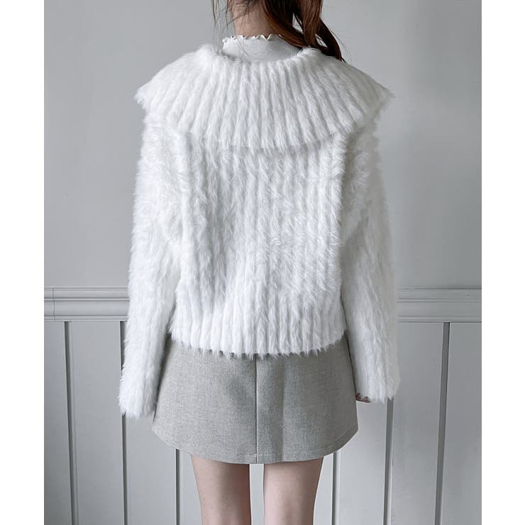 フラッフィーカラーボタンニットカーディガン 2025 AW | by muni:r | 詳細画像12 