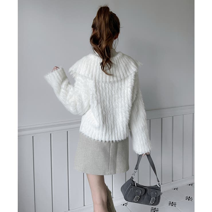 フラッフィーカラーボタンニットカーディガン 2025 AW | by muni:r | 詳細画像7 