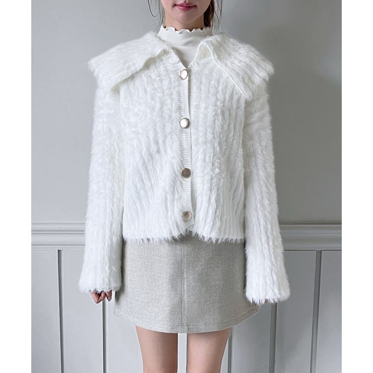 フラッフィーカラーボタンニットカーディガン 2025 AW | by muni:r | 詳細画像9 