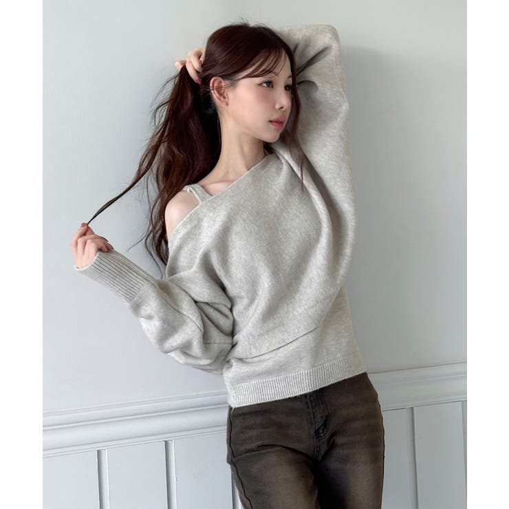 【着用動画あり 4色展開】レイヤード ニットボレロ | by muni:r | 詳細画像9 