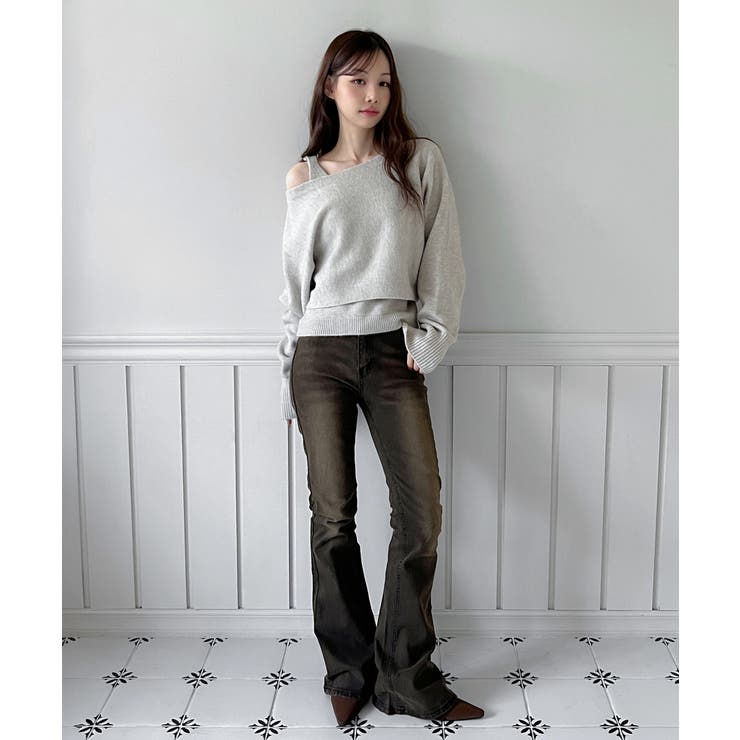 【着用動画あり 4色展開】レイヤード ニットボレロ | by muni:r | 詳細画像11 