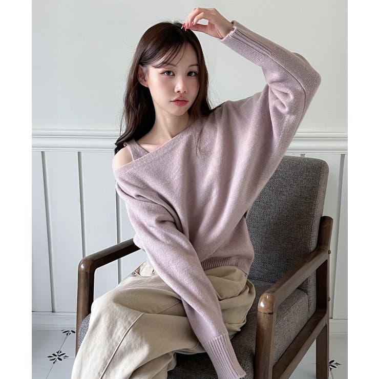 【着用動画あり 4色展開】レイヤード ニットボレロ | by muni:r | 詳細画像14 