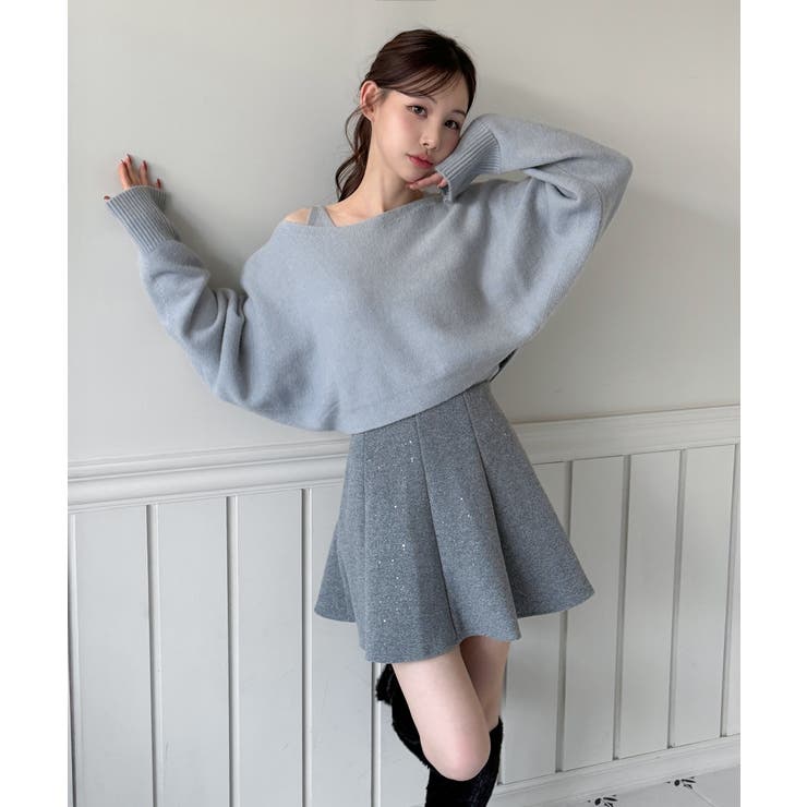 【着用動画あり 4色展開】レイヤード ニットボレロ | by muni:r | 詳細画像22 