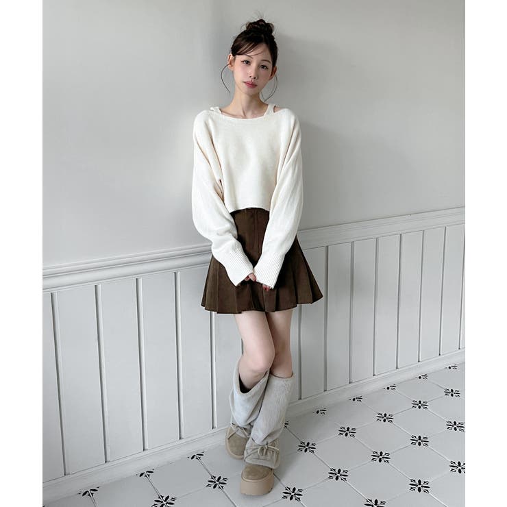 【着用動画あり 4色展開】レイヤード ニットボレロ | by muni:r | 詳細画像3 