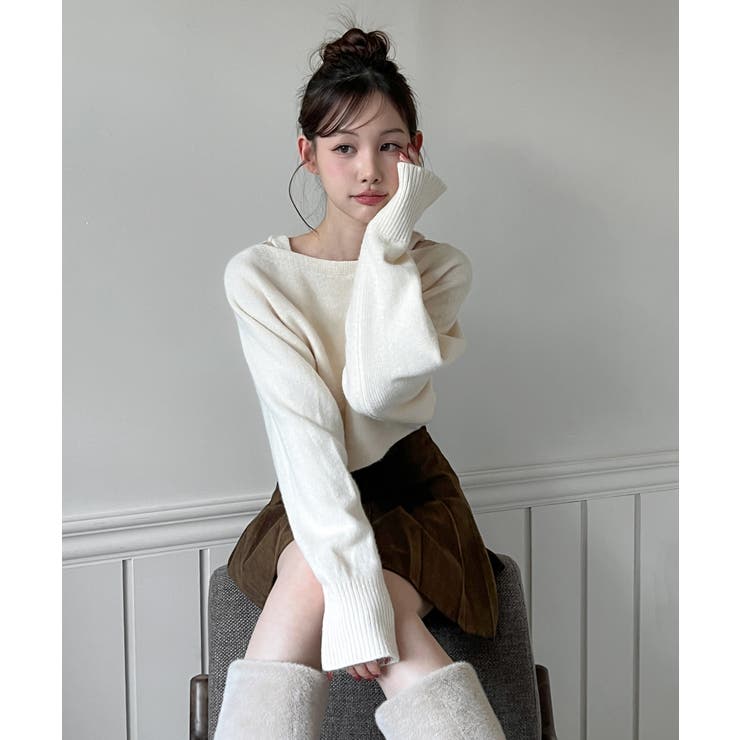 【着用動画あり 4色展開】レイヤード ニットボレロ | by muni:r | 詳細画像5 