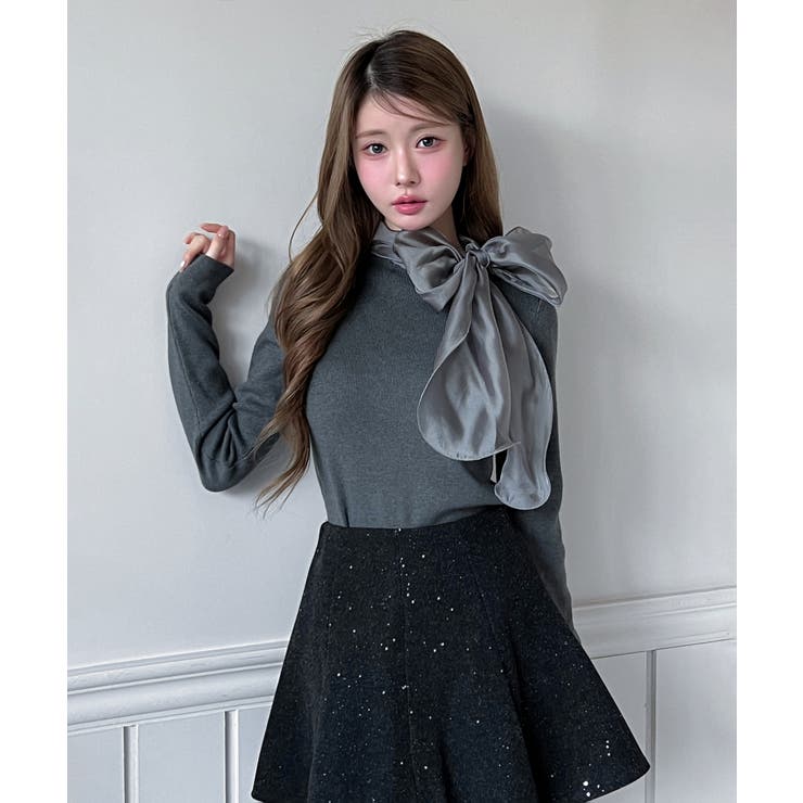 [2WAY] シフォンストラップニット/2025 AW COLLECTION | by muni:r | 詳細画像12 