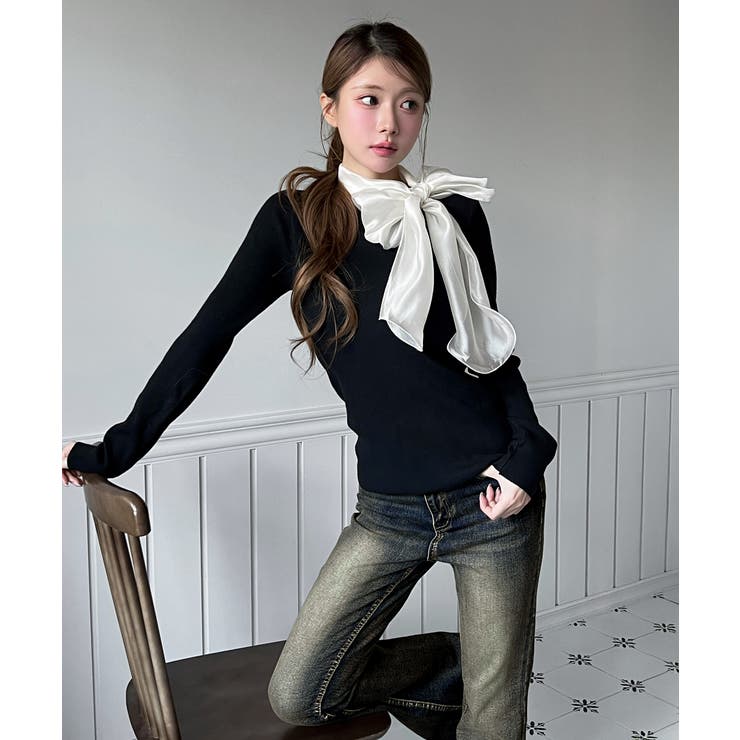 [2WAY] シフォンストラップニット/2025 AW COLLECTION | by muni:r | 詳細画像16 