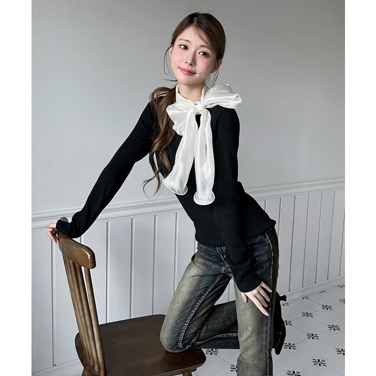 [2WAY] シフォンストラップニット/2025 AW COLLECTION | by muni:r | 詳細画像17 