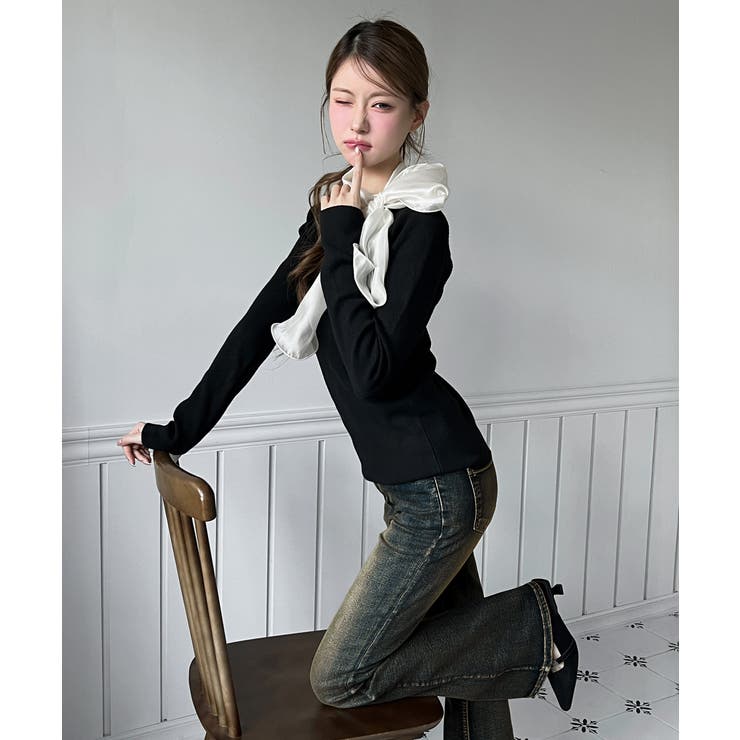 [2WAY] シフォンストラップニット/2025 AW COLLECTION | by muni:r | 詳細画像18 