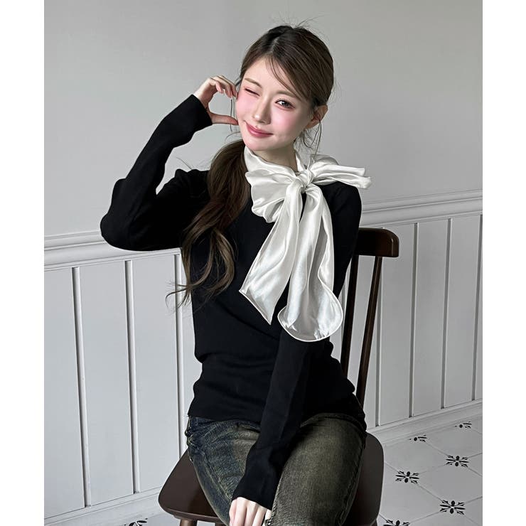 [2WAY] シフォンストラップニット/2025 AW COLLECTION | by muni:r | 詳細画像19 