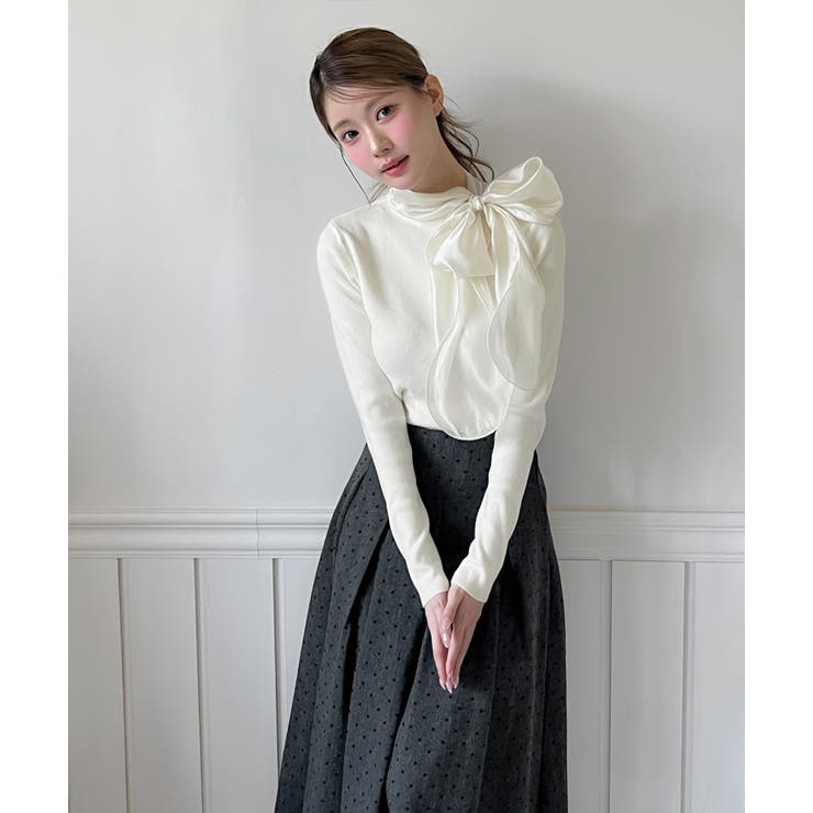 [2WAY] シフォンストラップニット/2025 AW COLLECTION | by muni:r | 詳細画像4 