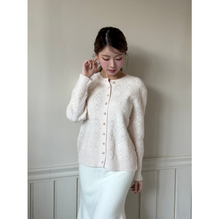 【着用動画あり 2色展開】クラシックパールニットカーディガン 2025 | by muni:r | 詳細画像12 