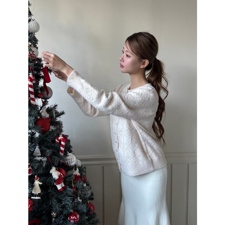 【着用動画あり 2色展開】クラシックパールニットカーディガン 2025 | by muni:r | 詳細画像14 