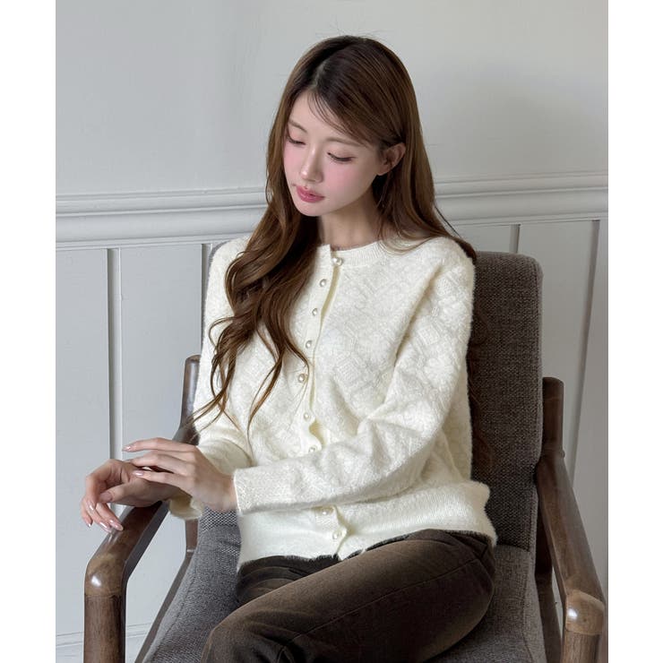 【着用動画あり 2色展開】クラシックパールニットカーディガン 2025 | by muni:r | 詳細画像3 