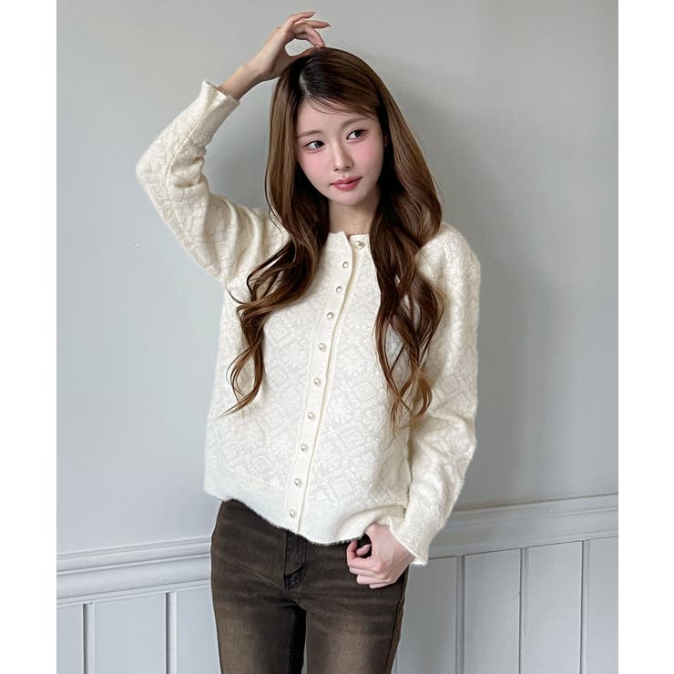 【着用動画あり 2色展開】クラシックパールニットカーディガン 2025 | by muni:r | 詳細画像4 