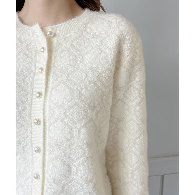 【着用動画あり 2色展開】クラシックパールニットカーディガン 2025 | by muni:r | 詳細画像6 