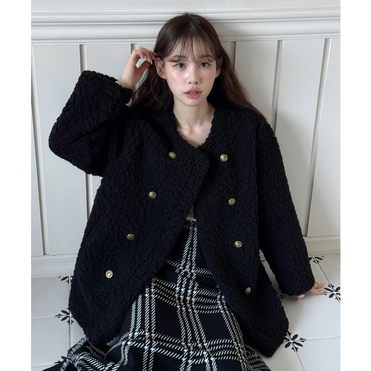 プードルファーダブルボタンジャケット/2025 AW COLLECTION | by muni:r | 詳細画像11 