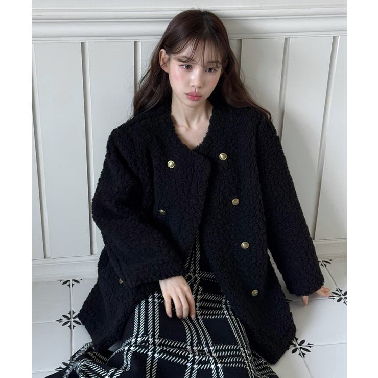 プードルファーダブルボタンジャケット/2025 AW COLLECTION | by muni:r | 詳細画像12 