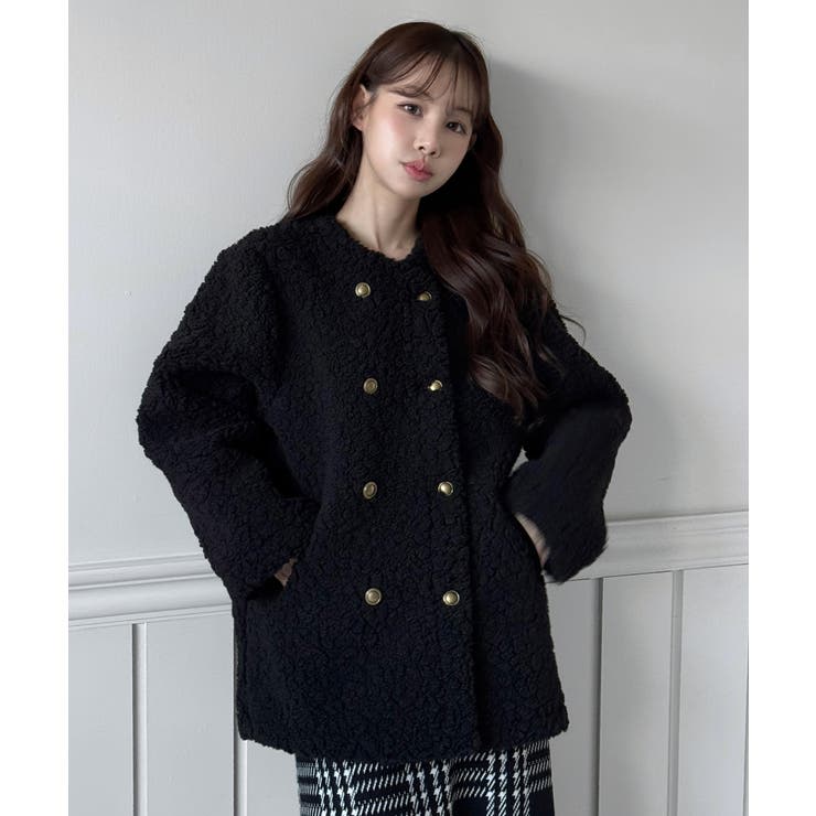 プードルファーダブルボタンジャケット/2025 AW COLLECTION | by muni:r | 詳細画像14 