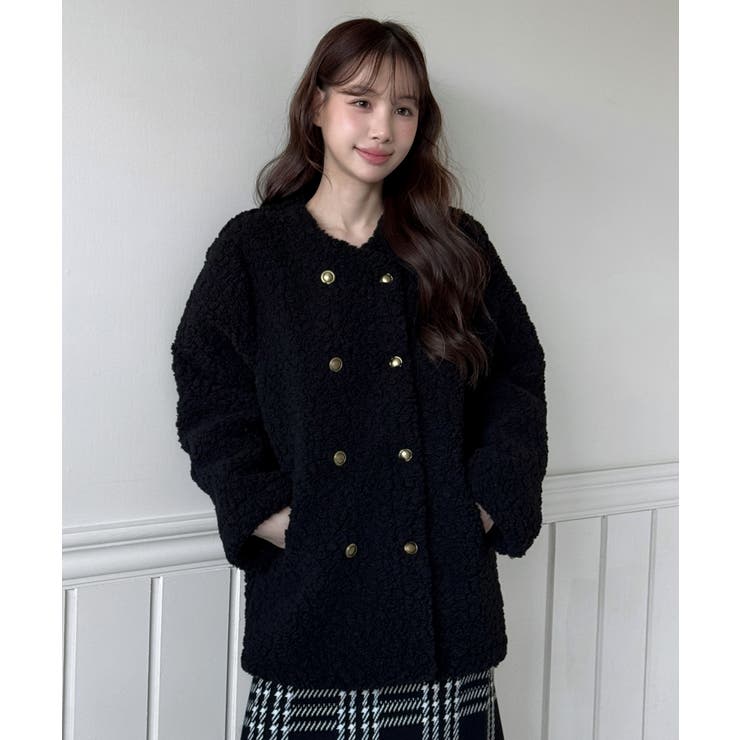 プードルファーダブルボタンジャケット/2025 AW COLLECTION | by muni:r | 詳細画像15 