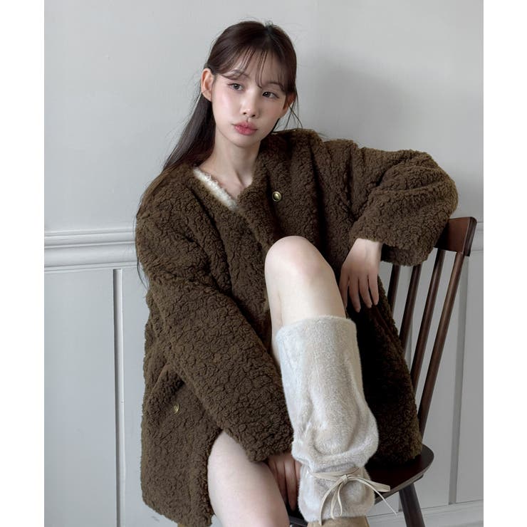 プードルファーダブルボタンジャケット/2025 AW COLLECTION | by muni:r | 詳細画像17 