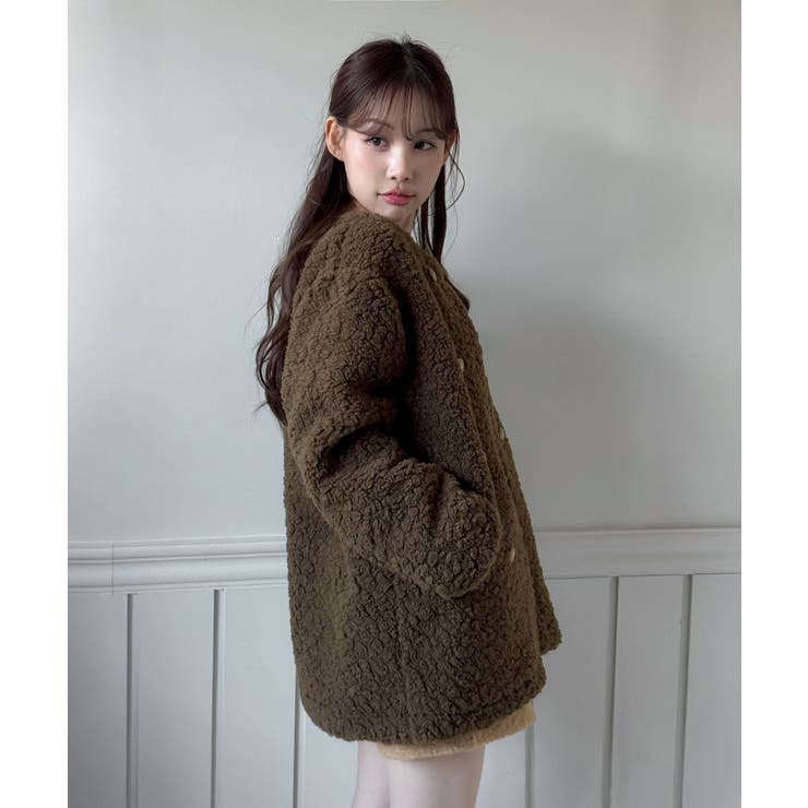 プードルファーダブルボタンジャケット/2025 AW COLLECTION | by muni:r | 詳細画像21 