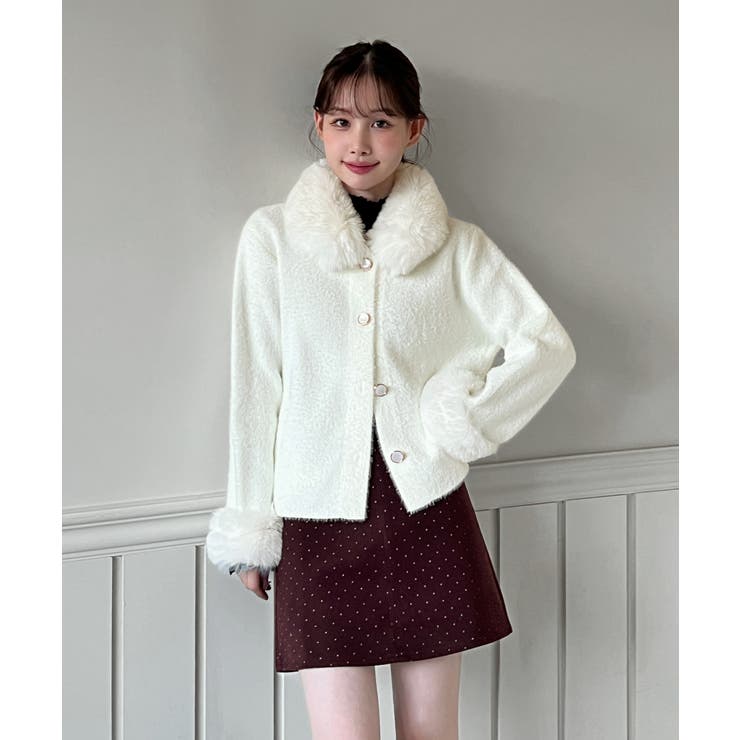 ファートリミングショートニットコート 2025 AW | by muni:r | 詳細画像1 