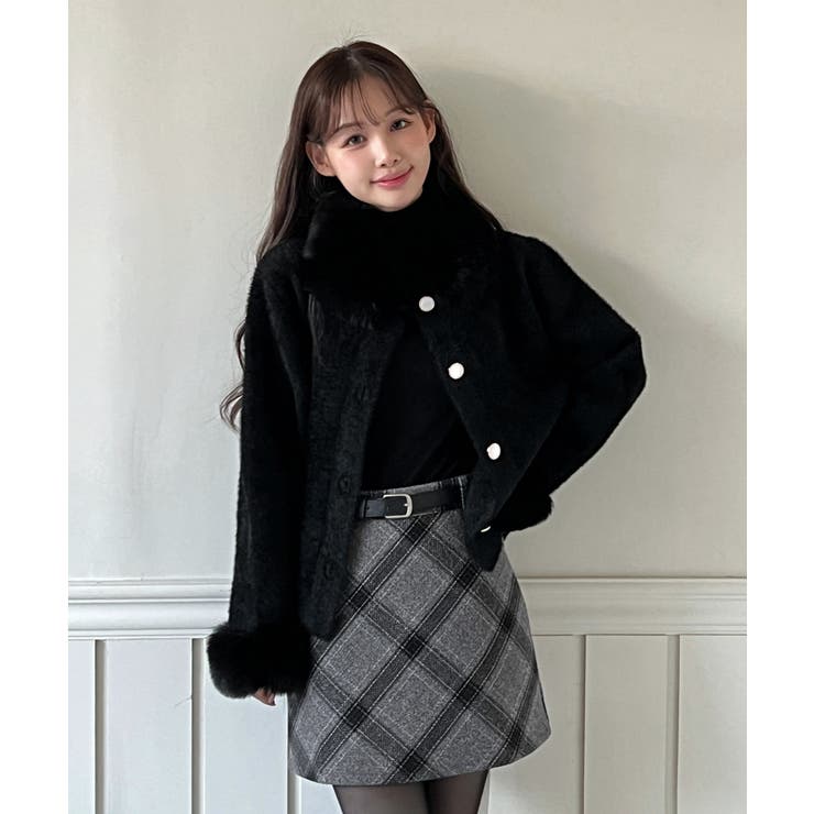 ファートリミングショートニットコート 2025 AW | by muni:r | 詳細画像14 