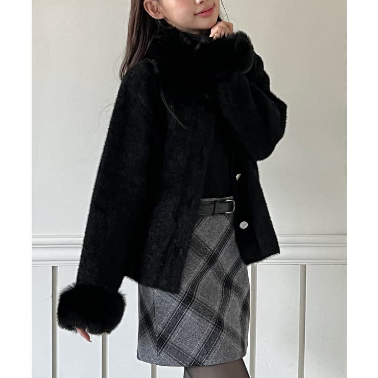 ファートリミングショートニットコート 2025 AW | by muni:r | 詳細画像15 