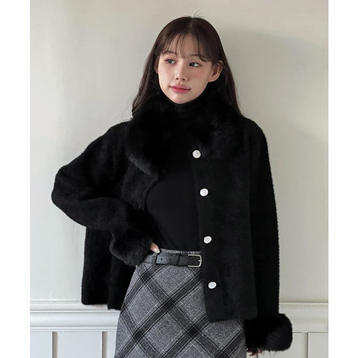 ファートリミングショートニットコート 2025 AW | by muni:r | 詳細画像16 