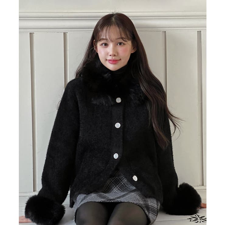 ファートリミングショートニットコート 2025 AW | by muni:r | 詳細画像17 