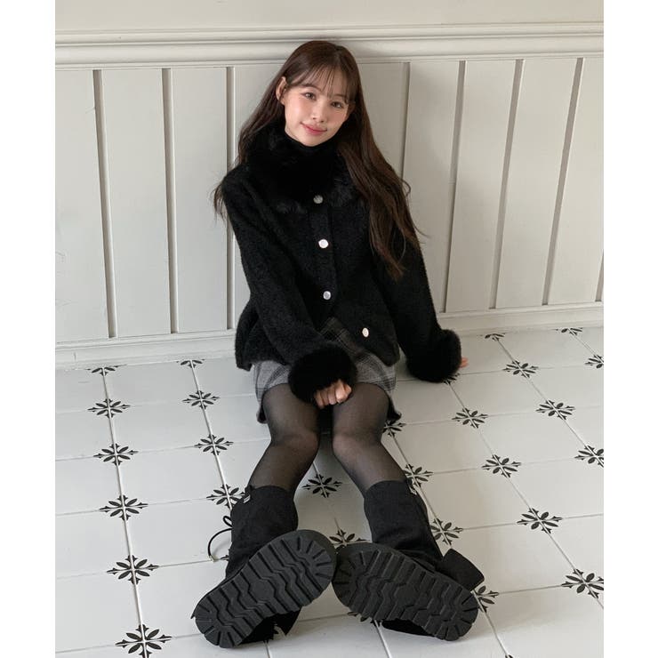 ファートリミングショートニットコート 2025 AW | by muni:r | 詳細画像18 