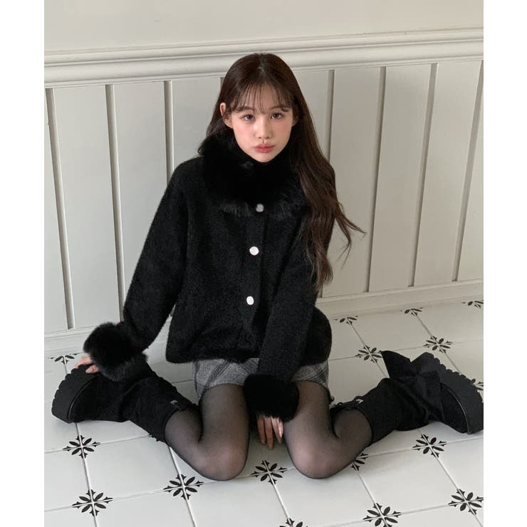 ファートリミングショートニットコート 2025 AW | by muni:r | 詳細画像19 