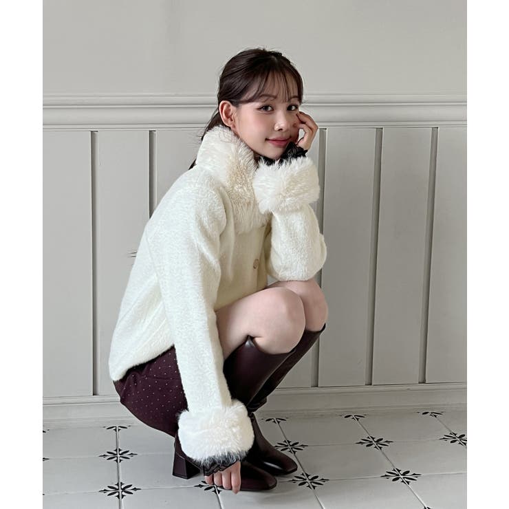 ファートリミングショートニットコート 2025 AW | by muni:r | 詳細画像4 