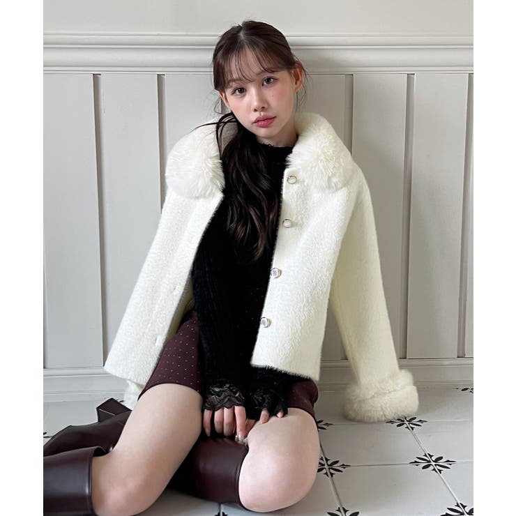 ファートリミングショートニットコート 2025 AW | by muni:r | 詳細画像7 