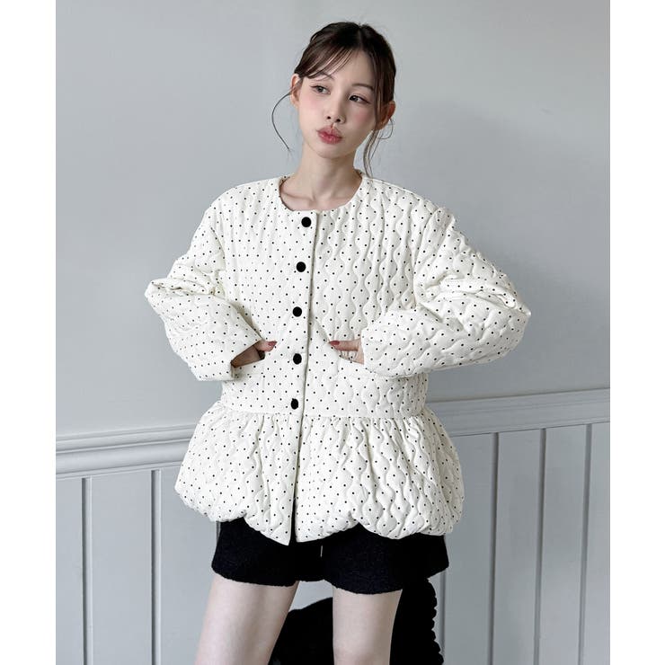 ドット柄ダウンジャケット 2025 AW | by muni:r | 詳細画像1 