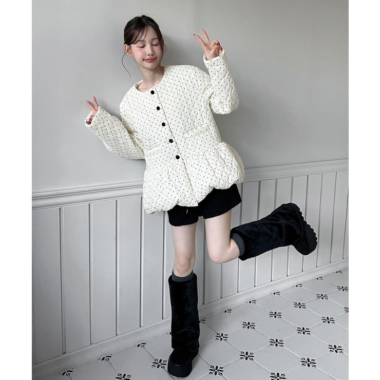 ドット柄ダウンジャケット 2025 AW | by muni:r | 詳細画像2 