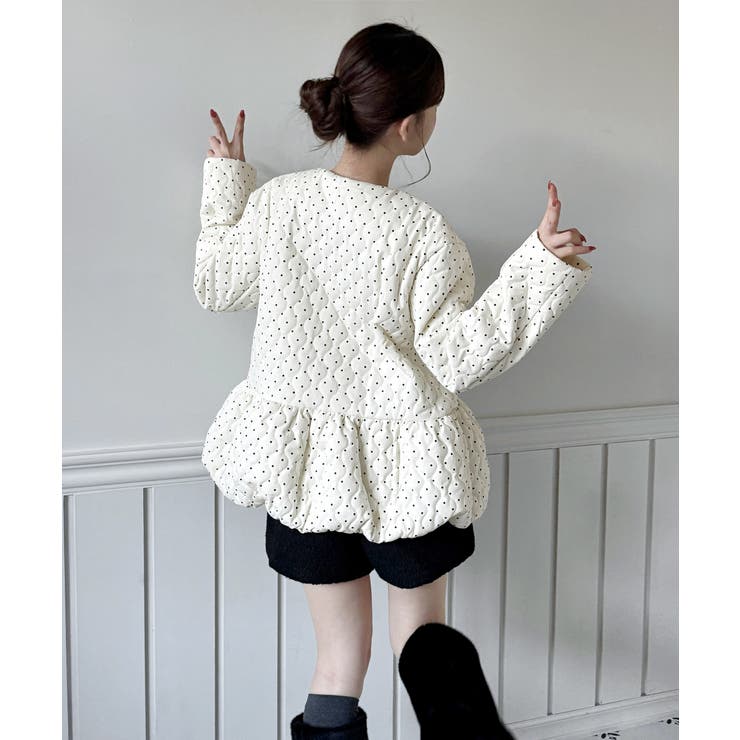 ドット柄ダウンジャケット 2025 AW | by muni:r | 詳細画像3 