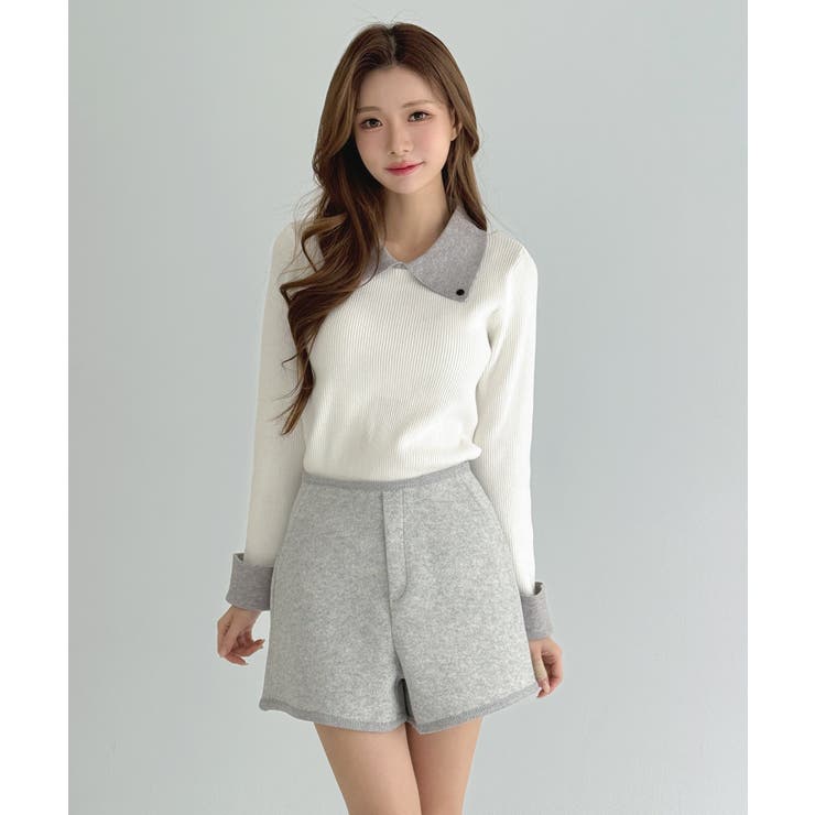 【着用動画あり 4色 2サイズ展開】クラシックウールショートパンツ | by muni:r | 詳細画像14 