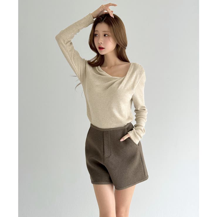 【着用動画あり 4色 2サイズ展開】クラシックウールショートパンツ | by muni:r | 詳細画像8 