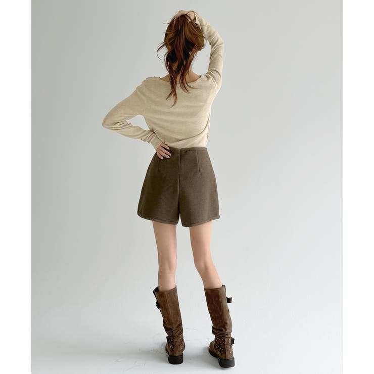 【着用動画あり 4色 2サイズ展開】クラシックウールショートパンツ | by muni:r | 詳細画像9 