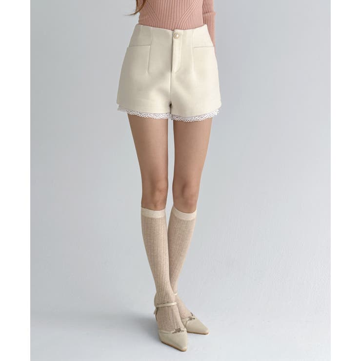 レースヘムポイントショートパンツ/2026 SS COLLECTION | by muni:r | 詳細画像1 
