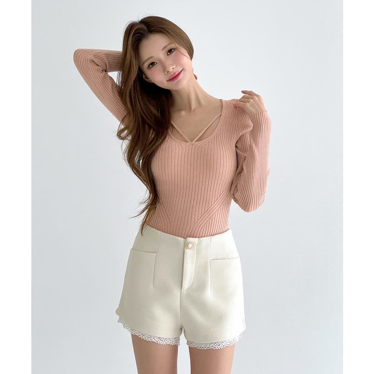 レースヘムポイントショートパンツ/2026 SS COLLECTION | by muni:r | 詳細画像2 