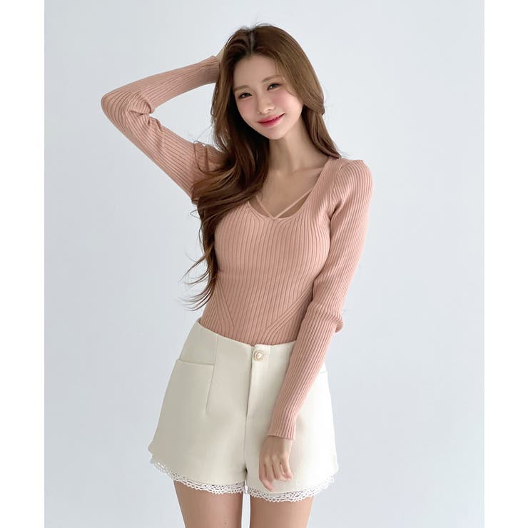 レースヘムポイントショートパンツ/2026 SS COLLECTION | by muni:r | 詳細画像3 