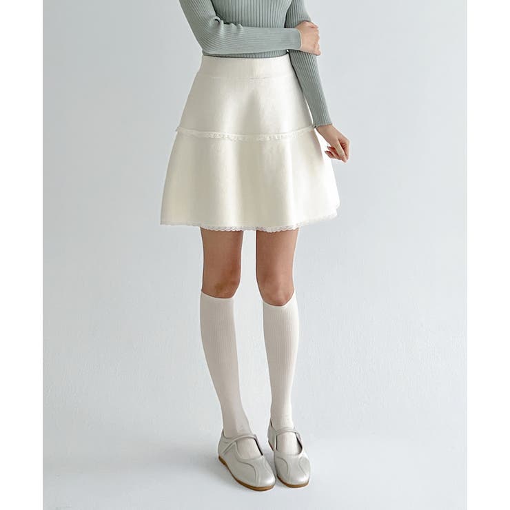 ソフトレースフレアニットスカート/2026 SS COLLECTION | by muni:r | 詳細画像1 