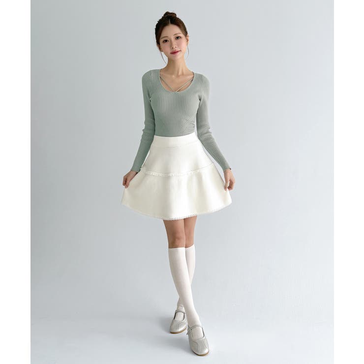 ソフトレースフレアニットスカート/2026 SS COLLECTION | by muni:r | 詳細画像2 