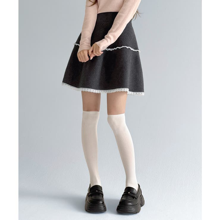 ソフトレースフレアニットスカート/2026 SS COLLECTION | by muni:r | 詳細画像6 