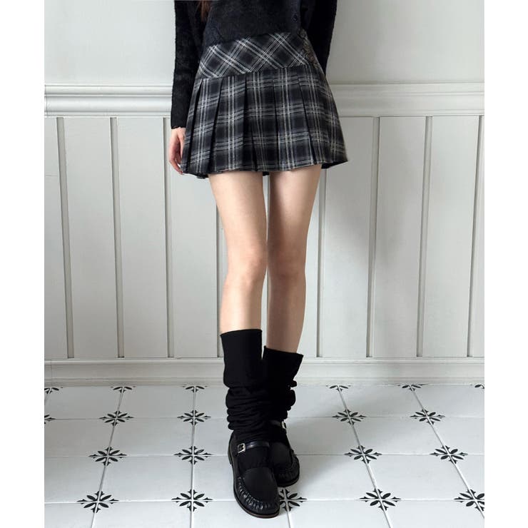 【着用動画あり 3色 2サイズ展開】クラシックチェックプリーツミニスカート | by muni:r | 詳細画像1 