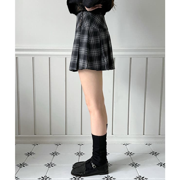 【着用動画あり 3色 2サイズ展開】クラシックチェックプリーツミニスカート | by muni:r | 詳細画像10 