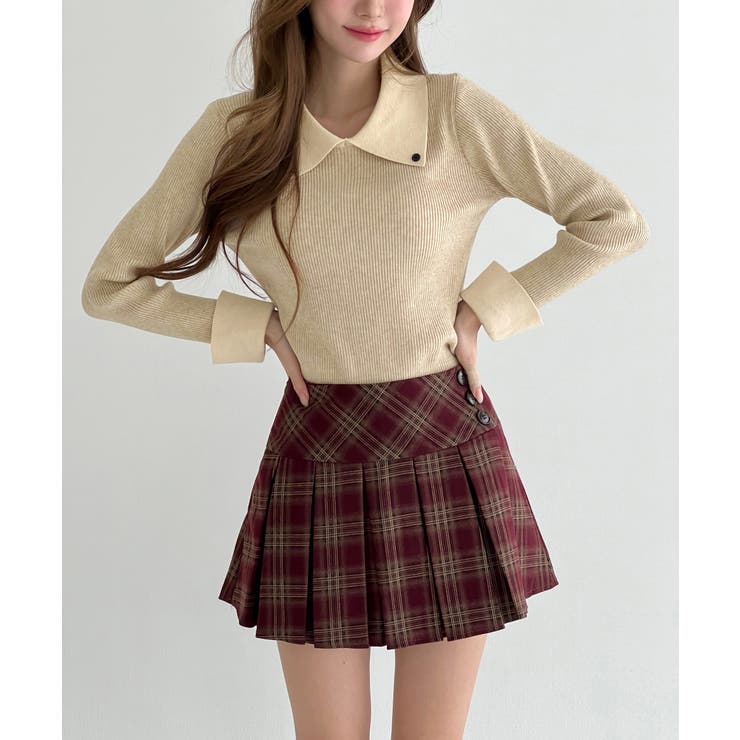 【着用動画あり 3色 2サイズ展開】クラシックチェックプリーツミニスカート | by muni:r | 詳細画像18 